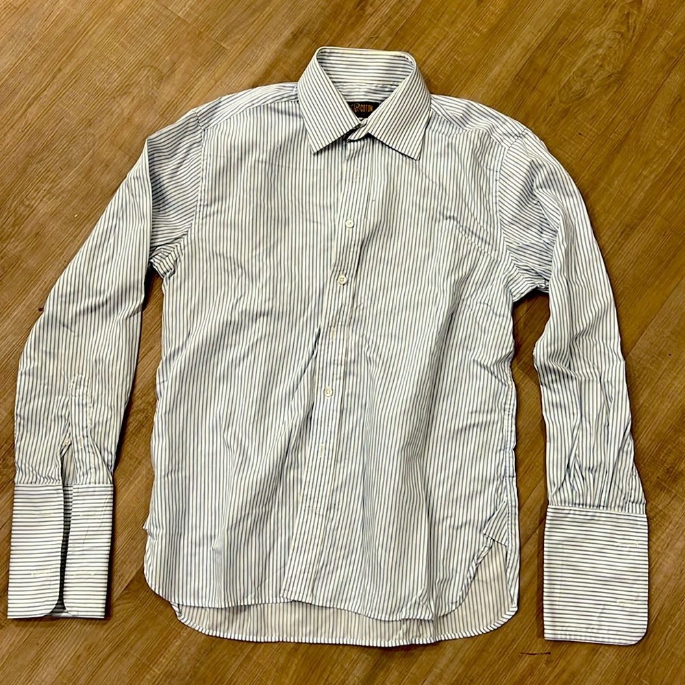 Cafe Cotton french cuff button down dress shirt Size 41/16